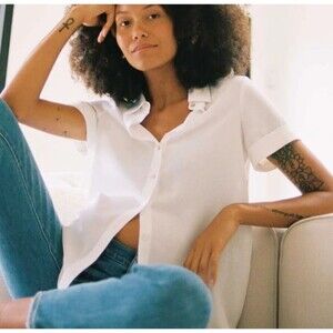 Hatch Maternity The Savannah Top White Button Up Blouse - Women's 3 or Large